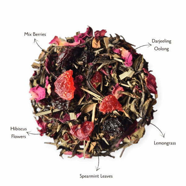 Berry Blossom: Mix berries, floral Oolong tea blend - Image 2